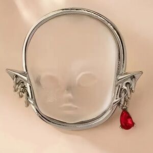 NEW! Doll Face Gothic Punk Emo Adjustable Statement Ring